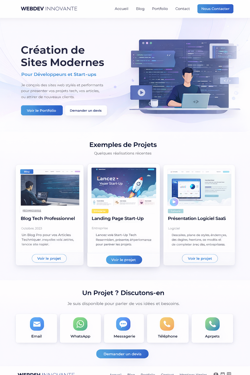 Maquette de site internet pour un commerce